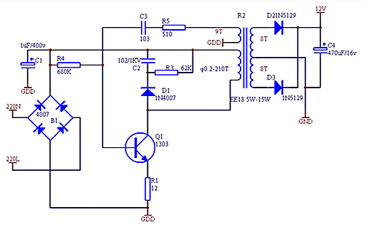 220V轉12V 電路